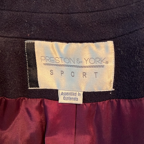 GUC Preston & York Double Breasted Wool Navy Pea Coat - Picture 6 of 8